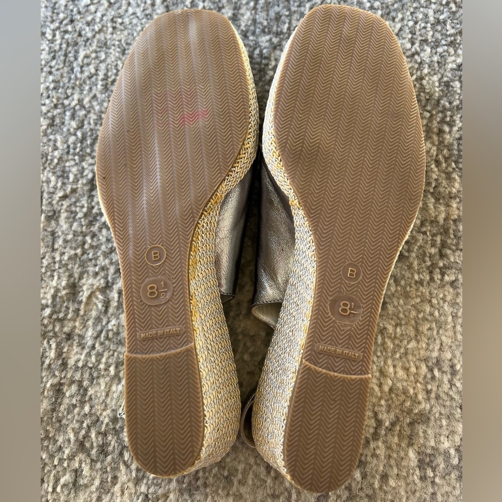 Amalfi Silver Metallic Slingback Wedge Sandals - Picture 6 of 6